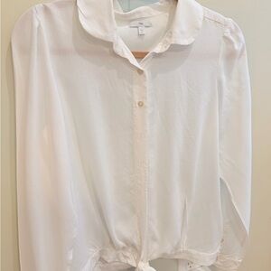 GAP White Blouse with Tie Front